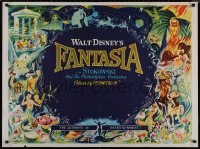 8p0648 FANTASIA British quad R1960s Walt Disney musical classic, Mickey & many more, ultra rare!
