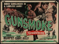 8p0660 GUNSMOKE British quad 1953 Audie Murphy, a hired gunslinger in a lawless land!