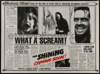8p0686 SHINING teaser British quad 1980 King & Kubrick horror, crazy Jack Nicholson & cast!