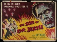 8p0687 SON OF DR. JEKYLL British quad 1951 in Hayward's father's infamous footsteps, ultra rare!