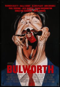 8p0795 BULWORTH style B int'l 1sh 1998 Warren Beatty, cool political artwork by Steve Brodner!