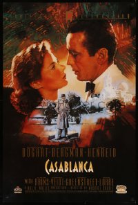 8p0124 CASABLANCA 24x36 video poster R1992 Bogart, Bergman, Curtiz classic, C. Michael Dudash art!