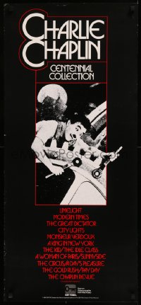 8p0125 CHARLIE CHAPLIN CENTENNIAL COLLECTION 17x38 video poster 1989 Charlie Chaplin & gears!