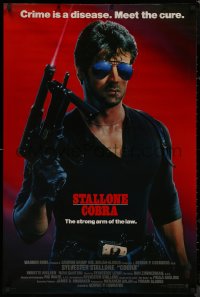 8p0814 COBRA advance 1sh 1986 crime is a disease and Sylvester Stallone is the cure, John Alvin art!