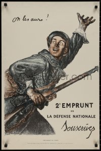 8p0172 2E EMPRUNT 20x30 English commercial poster 1969 Jules Abel Faivre art of young man w/ gun!