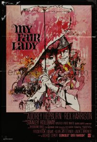 8p0192 MY FAIR LADY 24x36 commercial poster 1964 Audrey Hepburn & Rex Harrison by Bob Peak!