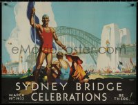 8p0200 SYDNEY BRIDGE CELEBRATIONS 18x24 Australian commercial poster 1960s Annand & Whitmore art!