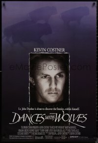 8p0827 DANCES WITH WOLVES DS 1sh 1990 Kevin Costner directs & stars, image of buffalo!