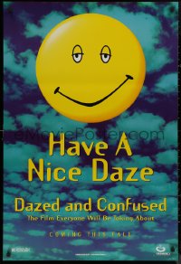8p0833 DAZED & CONFUSED teaser 1sh 1993 Jovovich, 1st McConaughey, great happy face image!