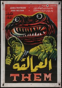 8p0487 THEM Egyptian poster R1970s cool completely different art of giant bug with huge fangs!