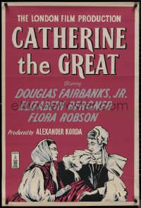8p0621 CATHERINE THE GREAT English 1sh R1940s art of Elisabeth Bergner in the title role, ultra rare!