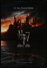8p0622 HARRY POTTER & THE DEATHLY HALLOWS PART 1 & PART 2 teaser DS English 1sh 2010 it all ends here!