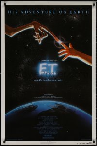 8p0848 E.T. THE EXTRA TERRESTRIAL NSS style 1sh 1982 Steven Spielberg classic, John Alvin art!