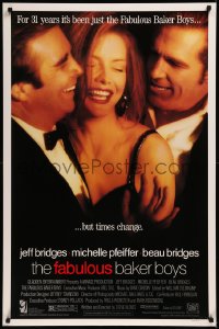 8p0859 FABULOUS BAKER BOYS DS 1sh 1989 Jeff & Beau Bridges, sexy Michelle Pfeiffer!
