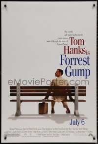 8p0871 FORREST GUMP advance DS 1sh 1994 Tom Hanks sits on bench, Robert Zemeckis classic!