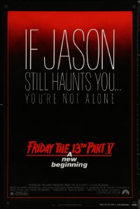 8p0877 FRIDAY THE 13th PART V NSS style 1sh 1985 A New Beginning, Jason still haunts you!