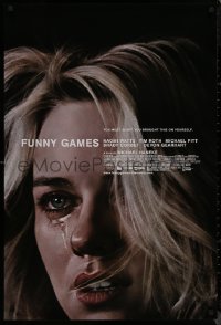 8p0882 FUNNY GAMES 1sh 2007 Michael Haneke directed, creepy image of crying Naomi Watts!
