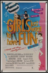 8p0890 GIRLS JUST WANT TO HAVE FUN 1sh 1985 Sarah Jessica Parker, Shannen Doherty, cool design!