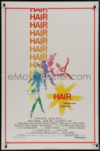 8p0907 HAIR 1sh 1979 Milos Forman musical, Treat Williams, let the sun shine in!