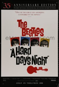 8p0912 HARD DAY'S NIGHT advance 1sh R1999 The Beatles in their first film, John, Paul, George & Ringo!