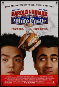 8p0916 HAROLD & KUMAR GO TO WHITE CASTLE advance 1sh 2004 John Cho & Kal Penn, fast food & high times