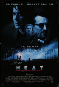 8p0929 HEAT 1sh 1995 Al Pacino, Robert De Niro, Val Kilmer, Michael Mann directed!