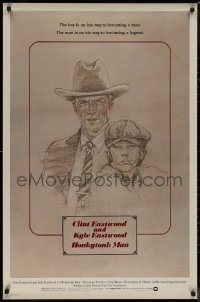 8p0940 HONKYTONK MAN 1sh 1982 art of Clint Eastwood & his son Kyle Eastwood by J. Isom!