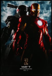 8p0966 IRON MAN 2 teaser DS 1sh 2010 Marvel, Robert Downey Jr in title role, cool suits back to back!