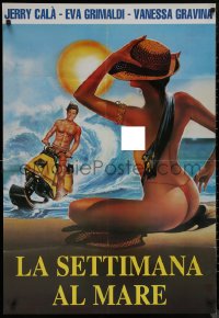 8p0376 ABBRONZATISSIMI 2 Italian 1sh 1993 art of sexy topless woman on beach & guy on jetski!