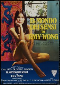 8p0381 YELLOW EMANUELLE Italian 1sh 1976 Il mondo dei sensi di Emy Wong, sexy naked Chai Lee!
