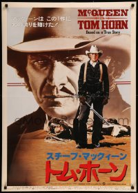 8p0444 TOM HORN Japanese 29x41 1980 see cowboy Steve McQueen in the title role before he sees you!