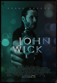 8p0976 JOHN WICK advance DS 1sh 2014 cool close up image of Keanu Reeves pointing gun!