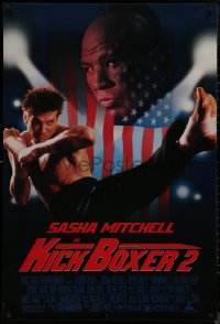 8p0994 KICKBOXER 2 1sh 1991 Sasha Mitchell, Peter Boyle, martial arts action, cool image!