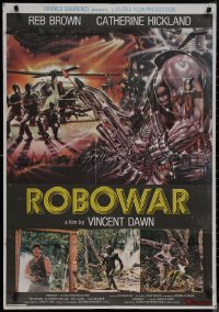 8p0395 ROBOWAR Lebanese 1988 different Spataro art of men by helicopter in futuristic battle!