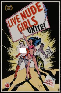 8p1017 LIVE NUDE GIRLS UNITE signed 26x40 1sh 2000 by Vicky Funari, stripper documentary, Isis art!