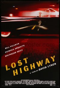 8p1021 LOST HIGHWAY int'l 1sh 1997 David Lynch, split image of Bill Pullman & Patricia Arquette!