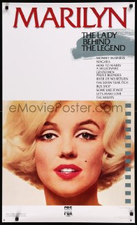8p0128 MARILYN: THE LADY BEHIND THE LEGEND 23x38 video poster 1987 close-up of the sexy actress!