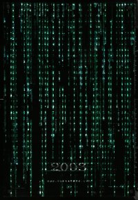 8p1045 MATRIX RELOADED holofoil teaser 1sh 2003 Keanu Reeves, free your mind in 2003!