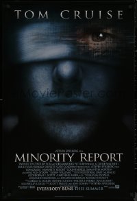 8p1055 MINORITY REPORT style A advance 1sh 2002 Steven Spielberg, close-up image of Tom Cruise!