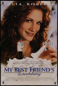 8p1069 MY BEST FRIEND'S WEDDING int'l DS 1sh 1997 Julia Roberts, Cameron Diaz, Dermot Mulroney!