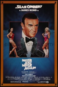 8p1078 NEVER SAY NEVER AGAIN 1sh 1983 art of Sean Connery as James Bond 007 by Obrero!