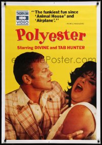 8p0131 POLYESTER 28x40 video poster 1981 John Waters' trash comedy, Divine & Tab Hunter!