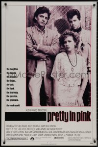 8p1115 PRETTY IN PINK 1sh 1986 great portrait of Molly Ringwald, Andrew McCarthy & Jon Cryer!