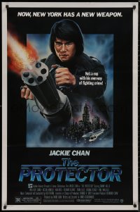 8p1118 PROTECTOR 1sh 1985 Danny Aiello, R. Obero art of Jackie Chan huge gun!