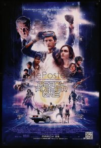 8p1130 READY PLAYER ONE advance DS 1sh 2018 Steven Spielberg, cast montage by Paul Shipper!