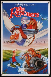 8p1135 RESCUERS int'l 1sh R1989 Disney mouse mystery adventure cartoon from depths of Devil's Bayou!