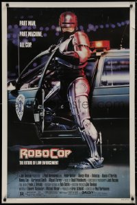 8p1152 ROBOCOP 1sh 1988 Paul Verhoeven, full-length cyborg policeman Peter Weller by Mike Bryan!