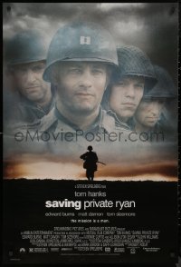 8p1168 SAVING PRIVATE RYAN 1sh 1998 Spielberg, cast image of Tom Hanks, Tom Sizemore, Matt Damon!