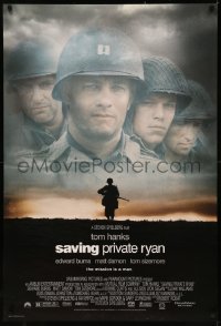 8p1167 SAVING PRIVATE RYAN DS 1sh 1998 Spielberg, cast image of Tom Hanks, Tom Sizemore, Matt Damon!