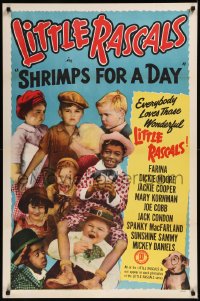 8p1185 SHRIMPS FOR A DAY 1sh R1952 Dickie Moore, Joe Cobb, Farina, Jackie Cooper, Our Gang kids!